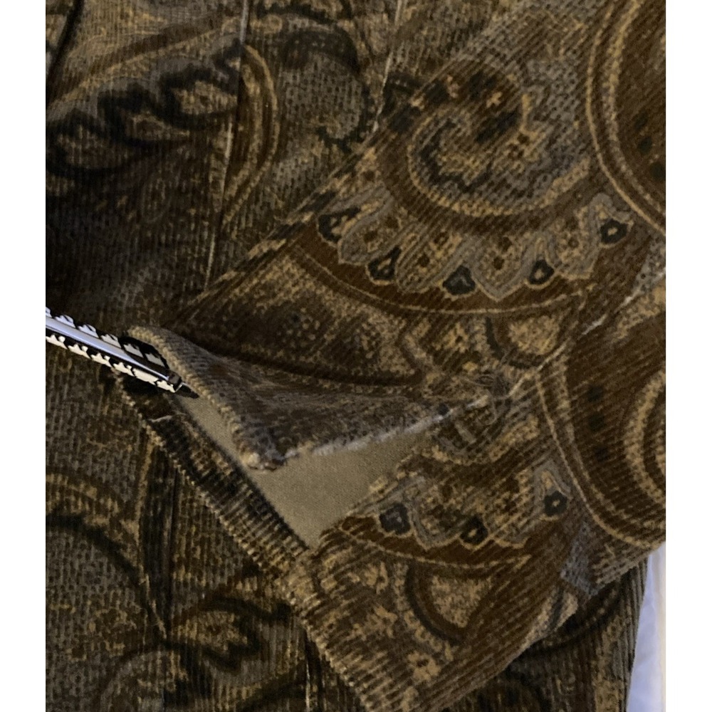 Jones New York Country Corduroy Jacket Sz 6 Brown Paisley Stretch Trucker Coat - Picture 8 of 9